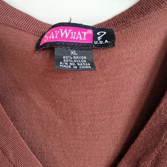 Sweater Dress Rich Brown Juniors XL - Picture 2 of 4